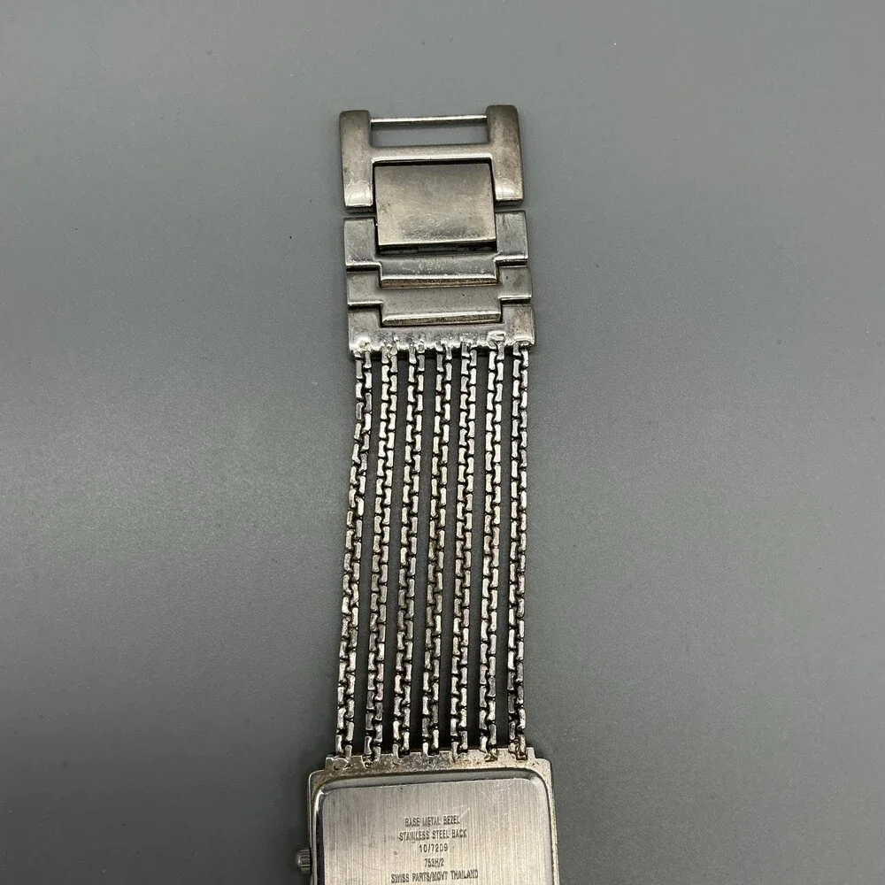 Anne Klein Womens Watch 30mm Silver Dial Diamond Chain Bracelet New Battery 7